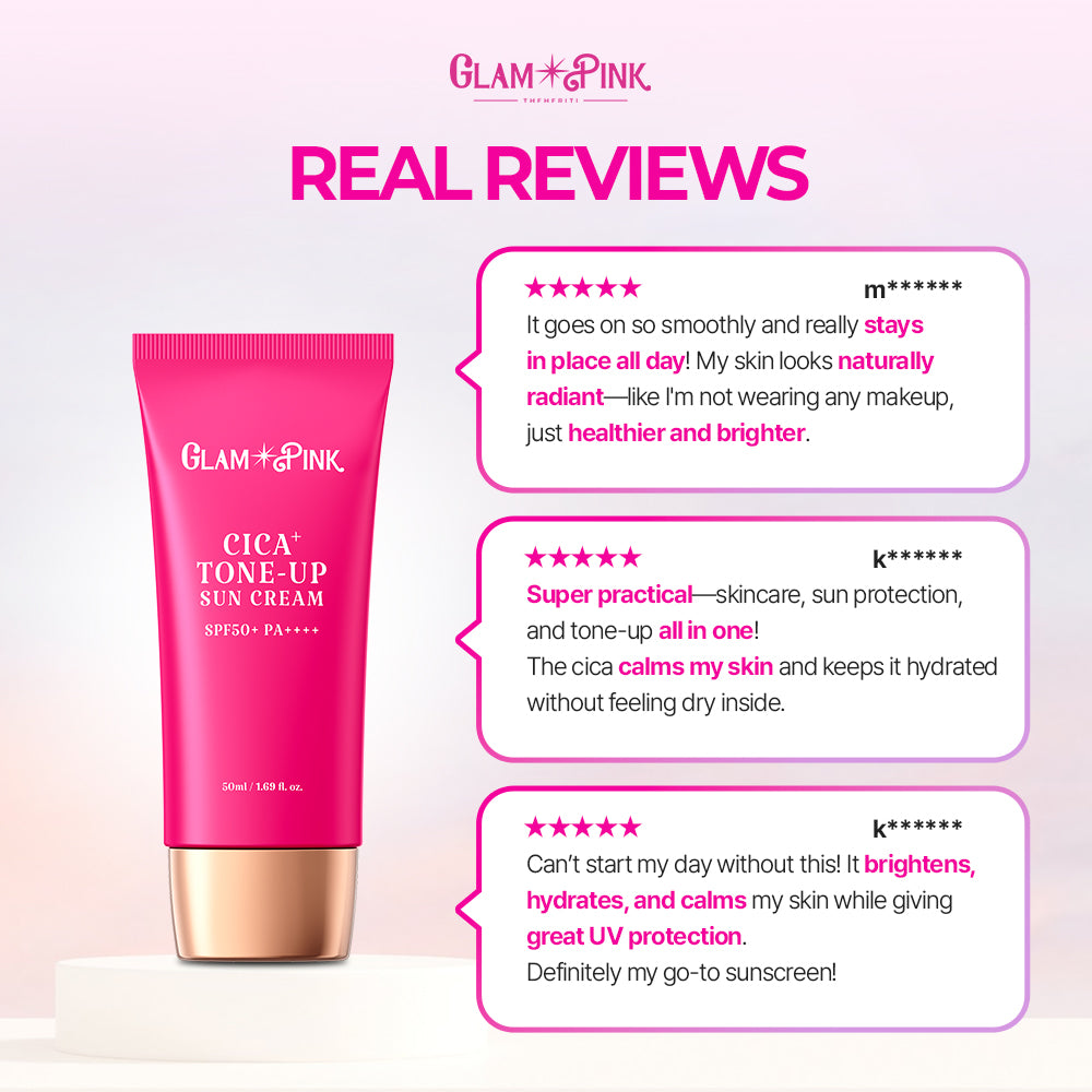 Glam Pink CICA+ Tone-Up Sunscreen 50 ml, SPF 50+ PA++++